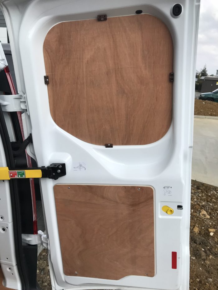 Ford rear doors fitted with van lining by Vanwagen Limited Peterborough